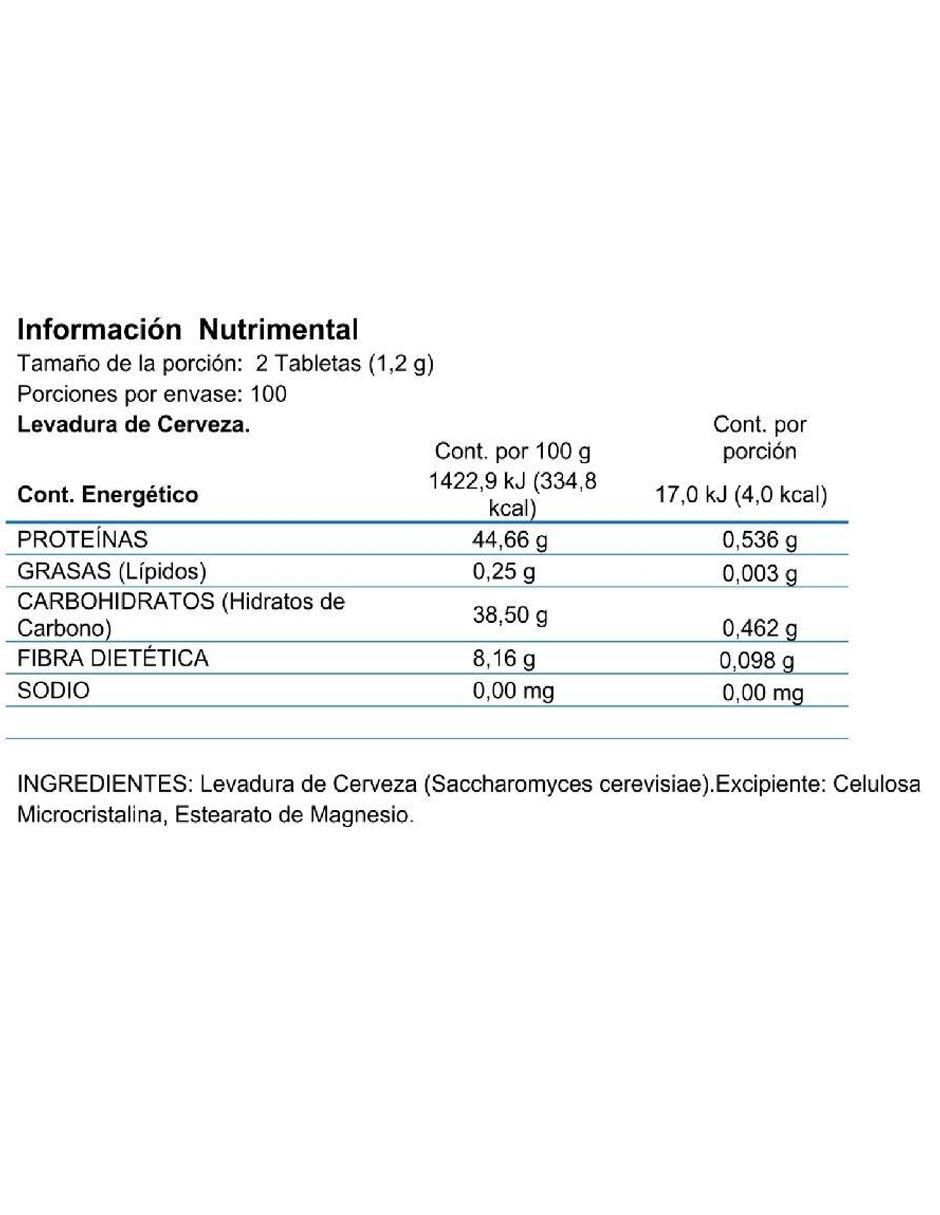 Suplemento alimenticio Coliber Natura Levadura de Cerveza 200 tabletas