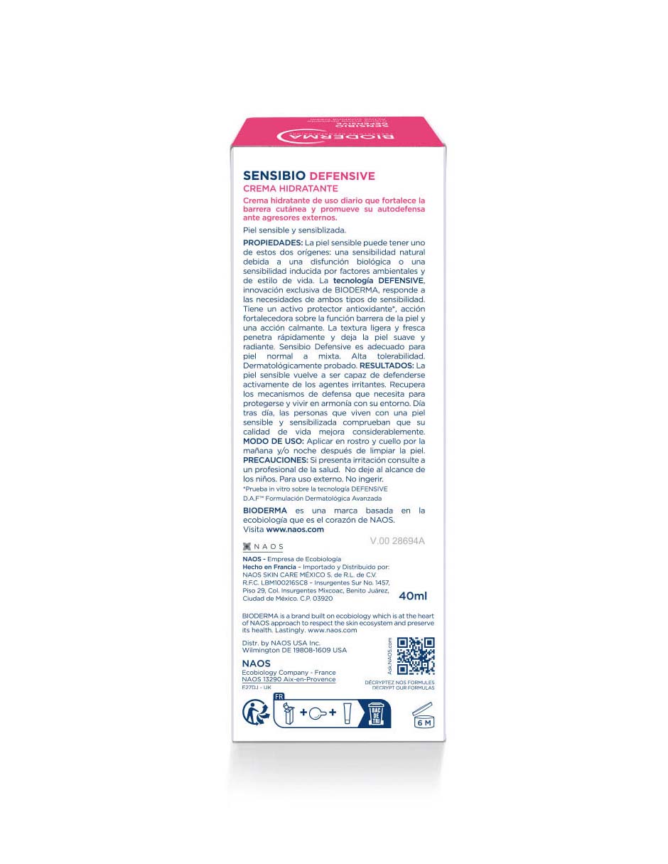 Crema facial recomendada para regenerar día y noche Sensibio Defensive para piel sensible 4