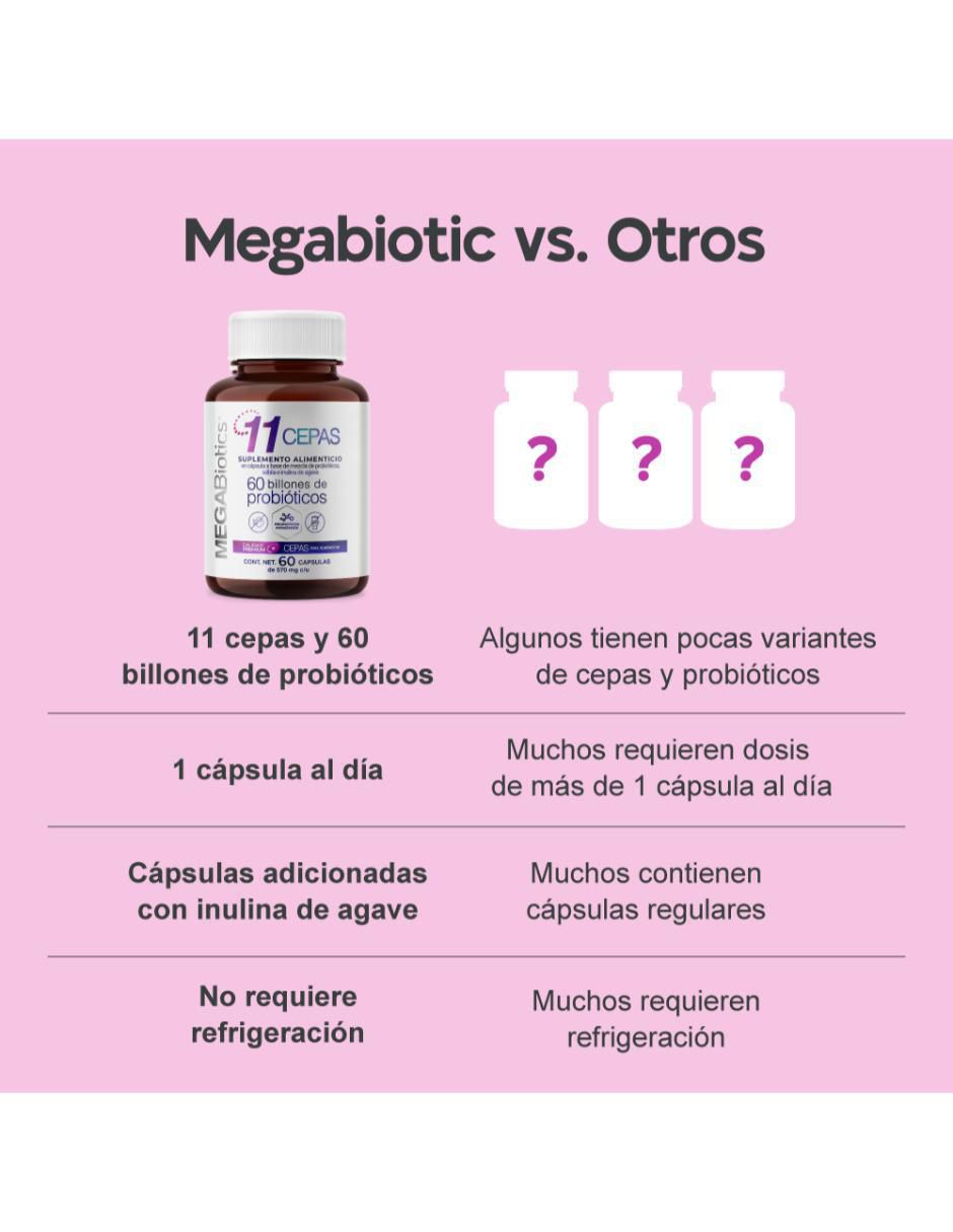 11 Cepas con inulina de agave, lactobacillus acidophilus de 60 cápsulas 5