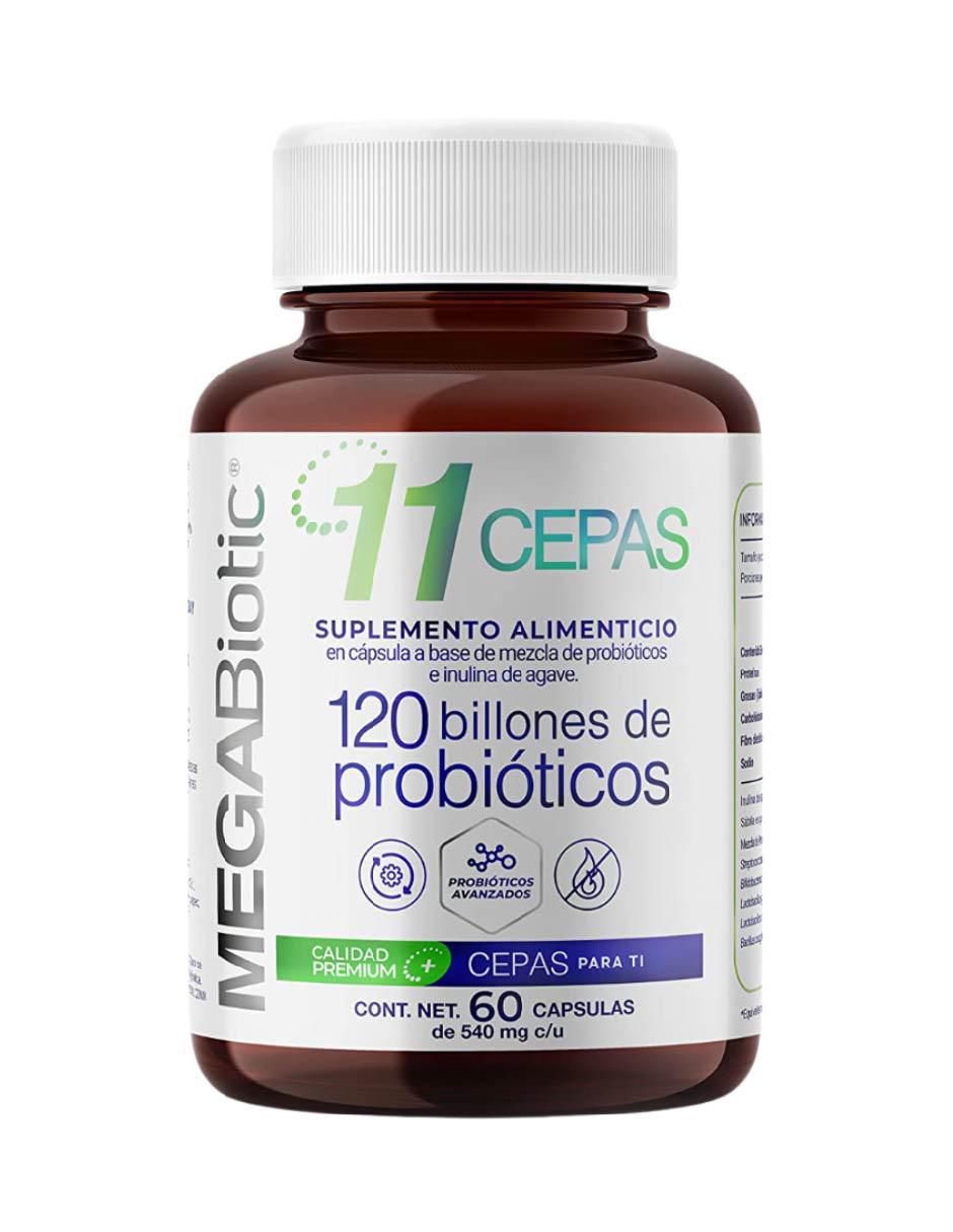 11 cepas 120 billones de probióticos de 60 cápsulas