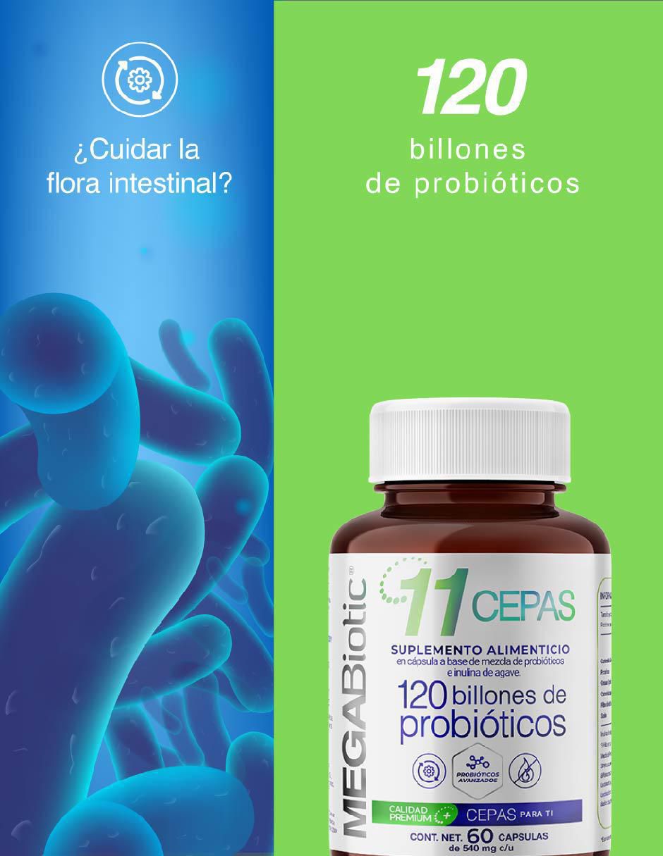 11 cepas 120 billones de probióticos de 60 cápsulas 2