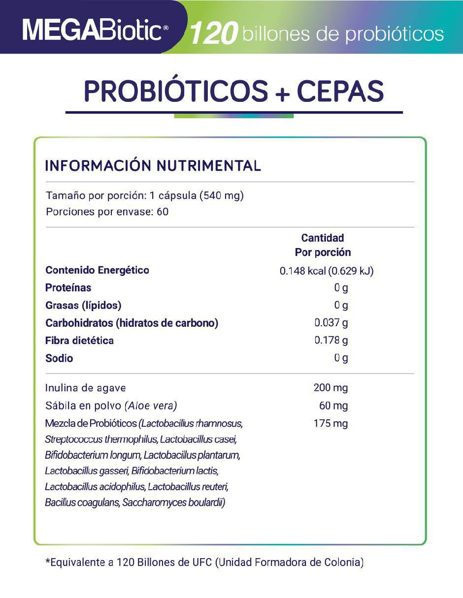 11 cepas 120 billones de probióticos de 60 cápsulas 3