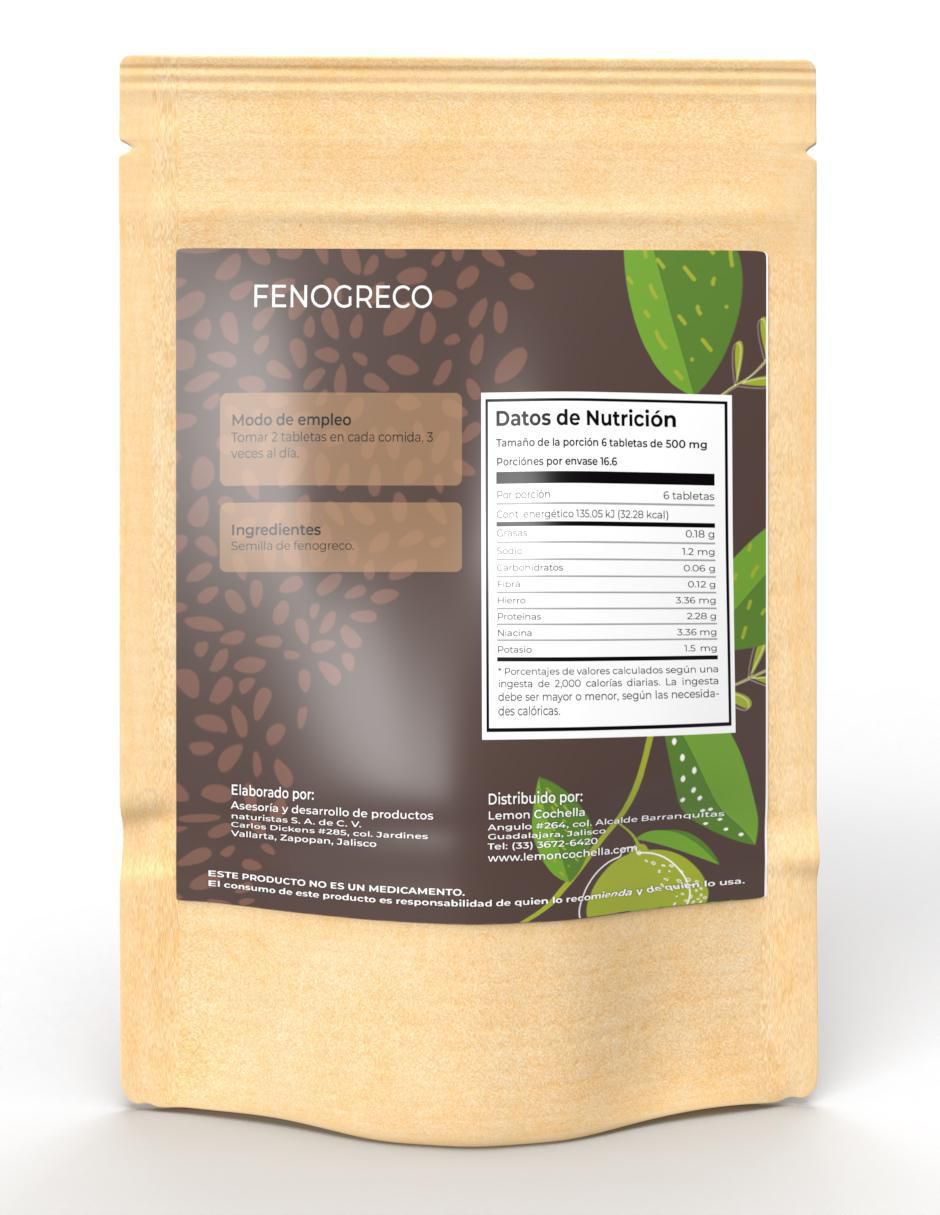 Fenogreco 100 tabletas con Trigonella Foenum-Graecum 7