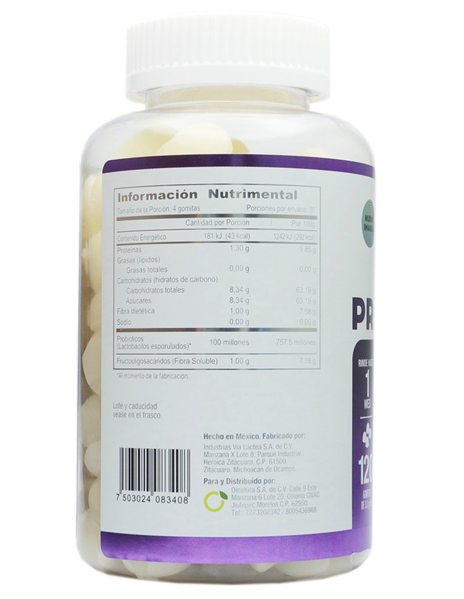 Just gomitas con probióticos lactobacilos esporulados y fibra soluble sabor arándano 2
