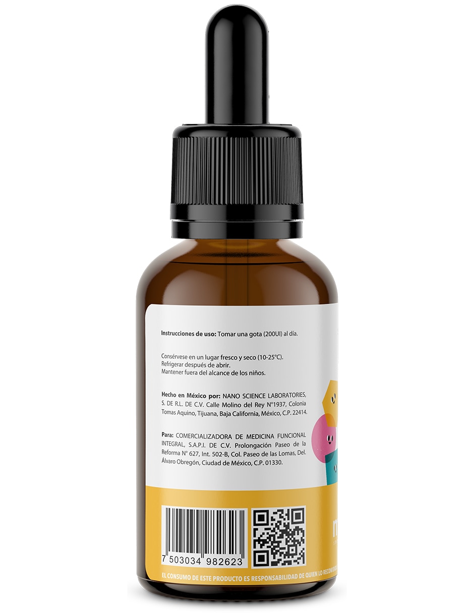 Suplemento alimenticio con vitamina D3 sabor original de 30 ml 2