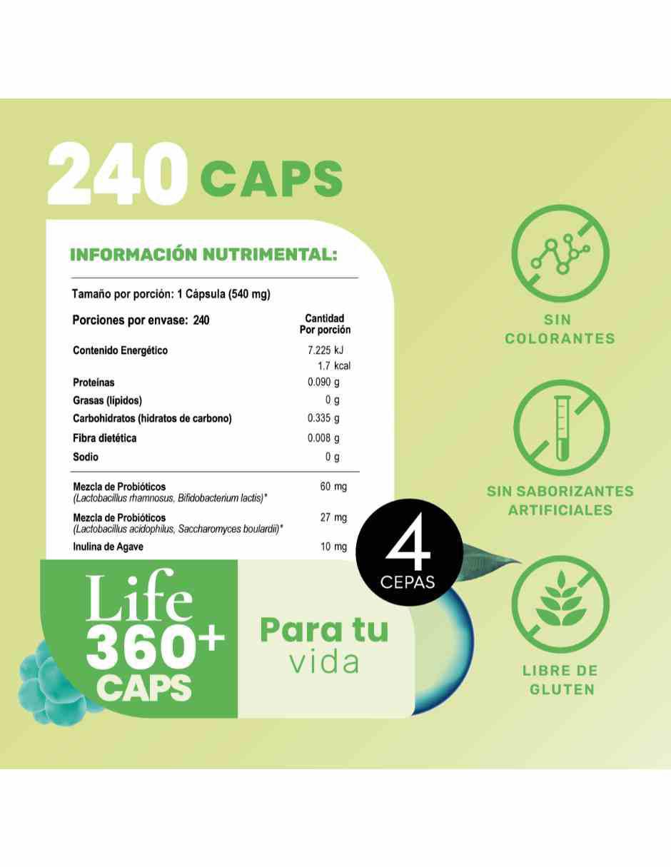 PROBIOTICOS 60 BILLONES con probióticos de 240 cápsulas 3