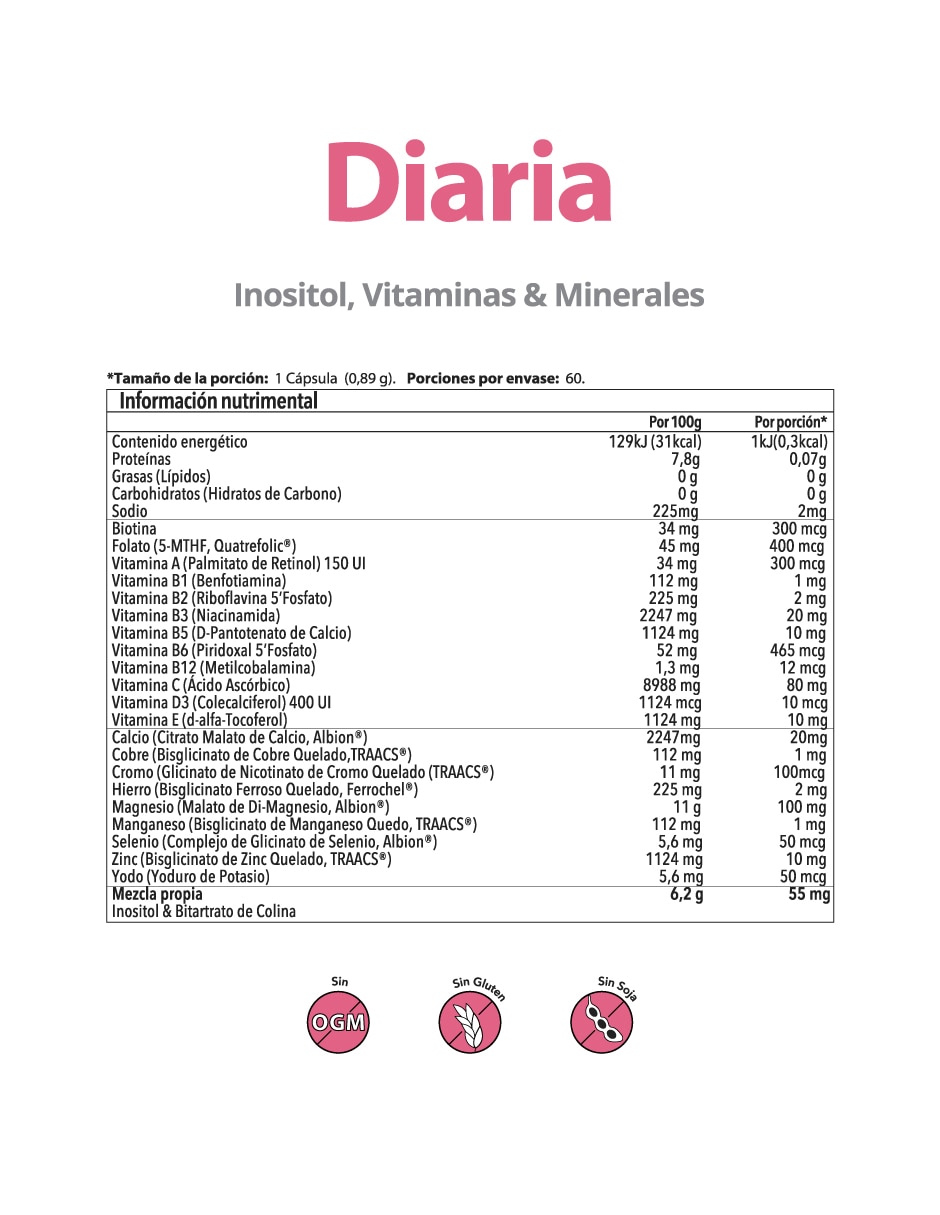 Diaria Fem vitamina cápsulas para mujer 2