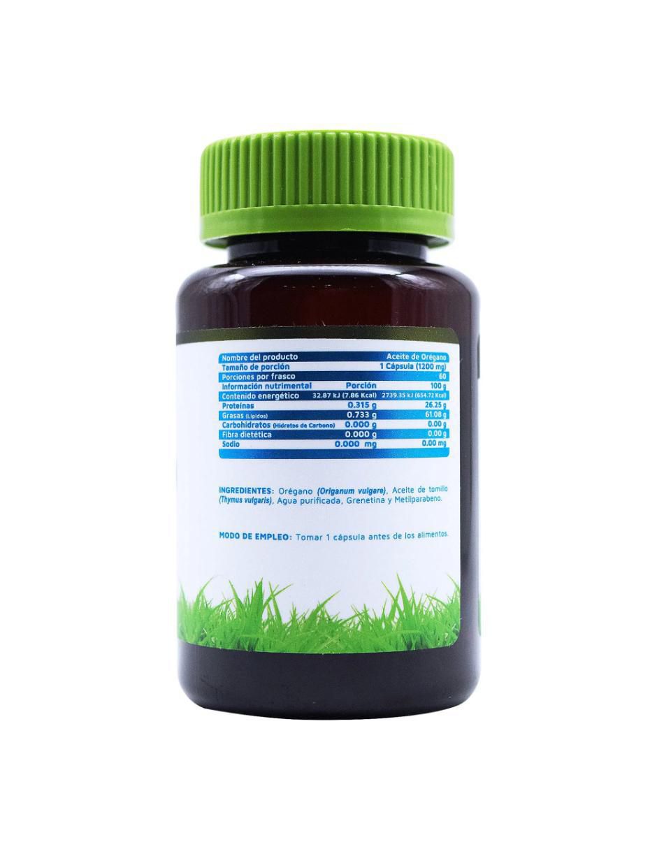 Aceite de orégano sabor natural de 60 cápsulas 3