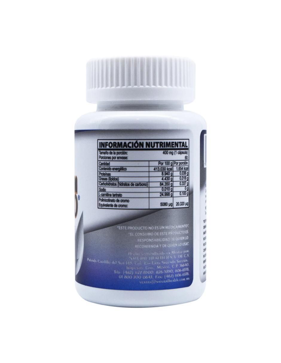 Chromium 400 con L Carnitina 60 cápsulas 2