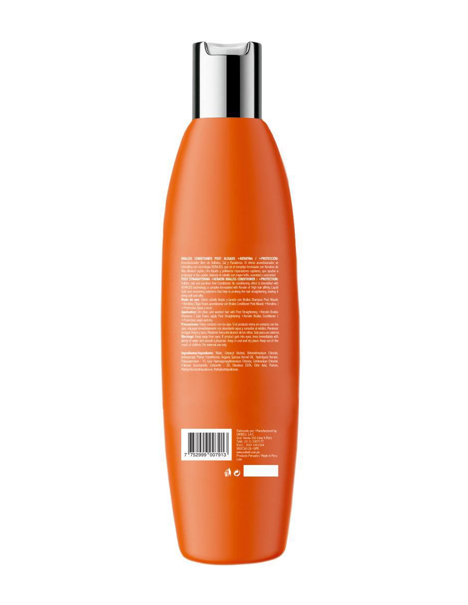 Acondicionador para cabello Post Alisado Keratina Prolongada 300 ml 2