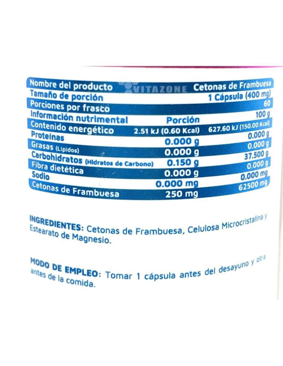 Cetonas sabor frambuesa de 60 cápsulas 3