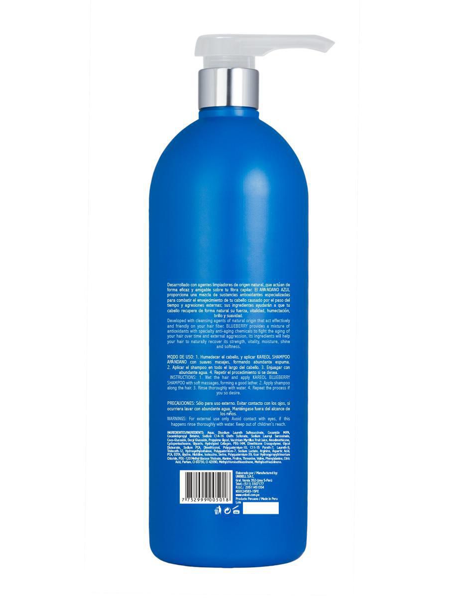 Shampoo para cabello fuerza antiedad antioxidante Arandano azul 2