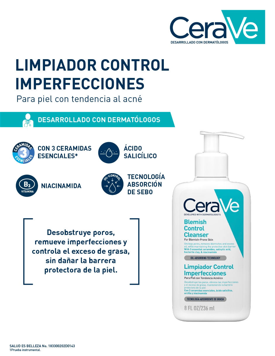 Gel corporal Limpiador control imperfecciones 8