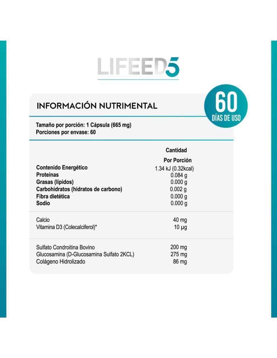 Glucosamina, Condroitina, Colágeno Hidrolizado, Calcio y Vitamina D, Suplemento para Articulaciones, Huesos y Músculos 60 Cápsulas suplemento alimenticio unisex 4