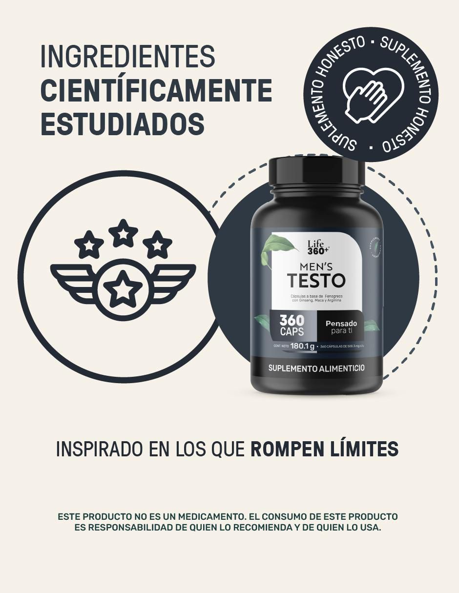 2 Pack Mens Testo Suplemento para Hombre con Fenogreco, Maca, Magnesio, L- arginina y vitaminas de 360 Cápsulas de 2 pzas 4