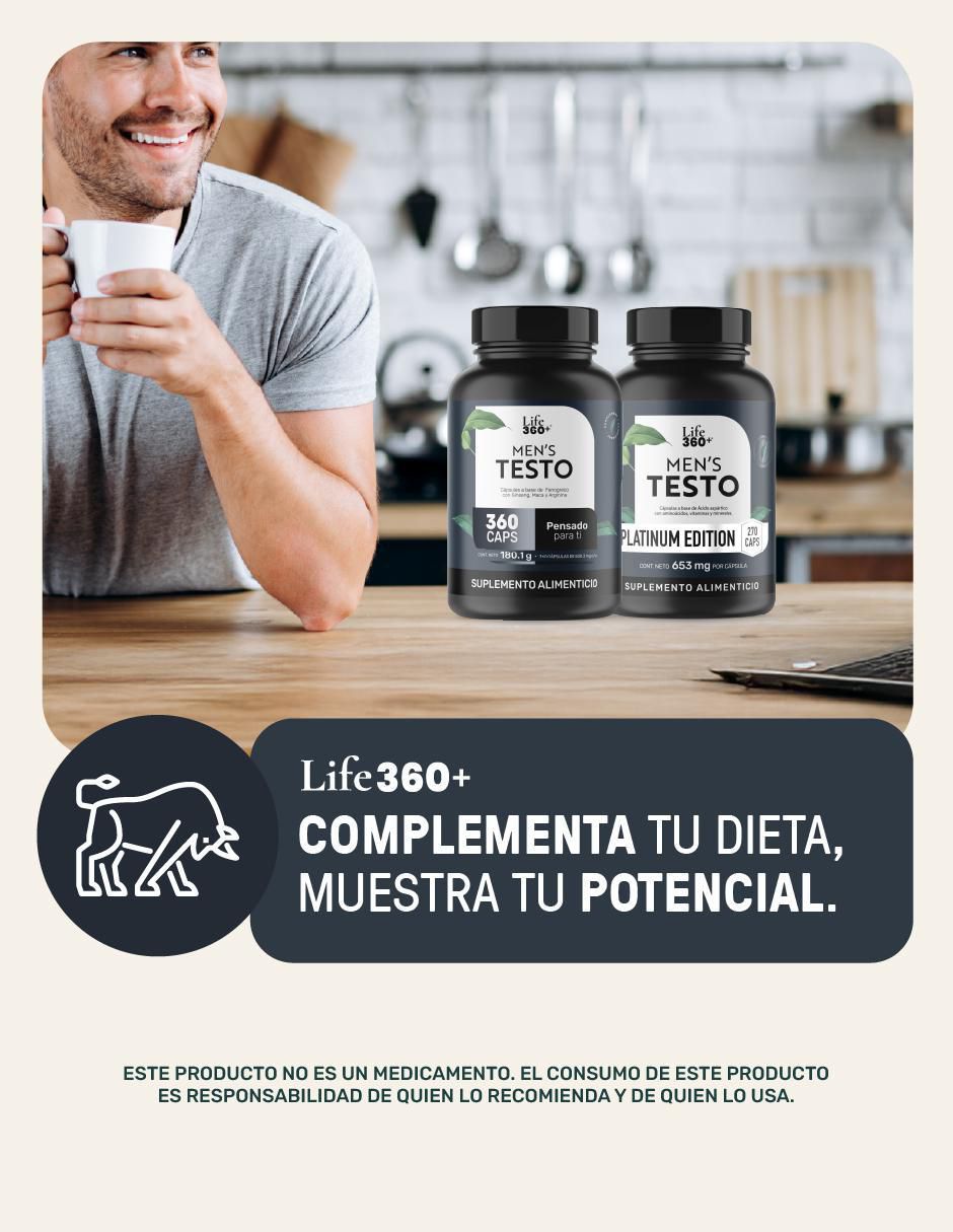 2 Pack Mens Testo Suplemento para Hombre con Fenogreco, Maca, Magnesio, L- arginina y vitaminas de 360 Cápsulas de 2 pzas 8