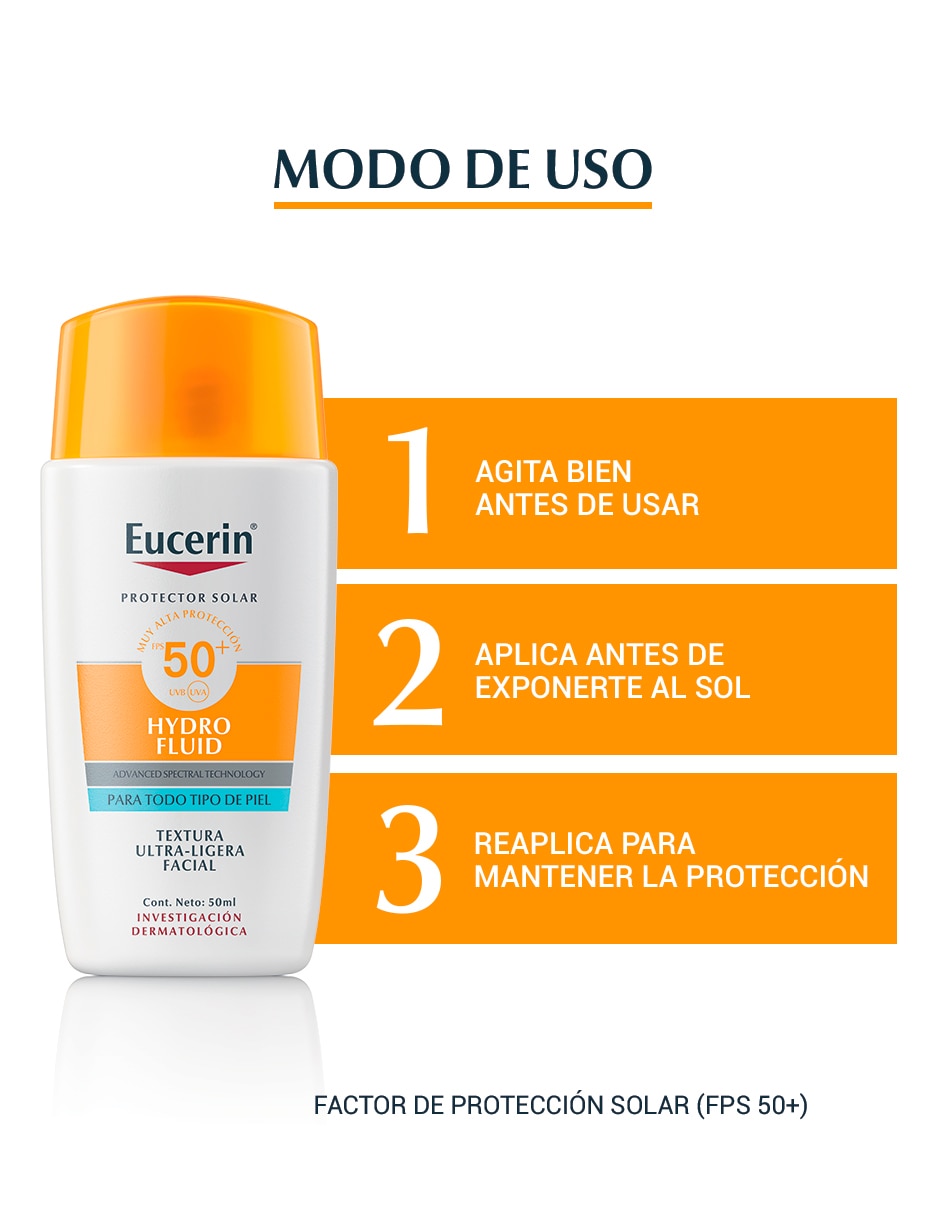 Bloqueador solar FPS 50 eucerin sun 50 ml 10