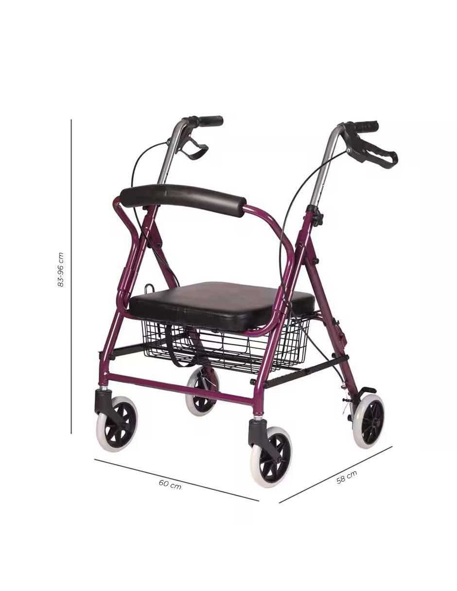Andadera Rollator con asiento y canastilla 6