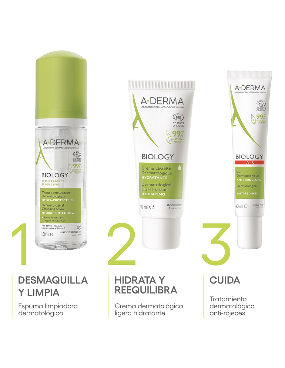 Limpiador facial espuma limpiadora hidratante y desmaquillante Biology para hidratar 4