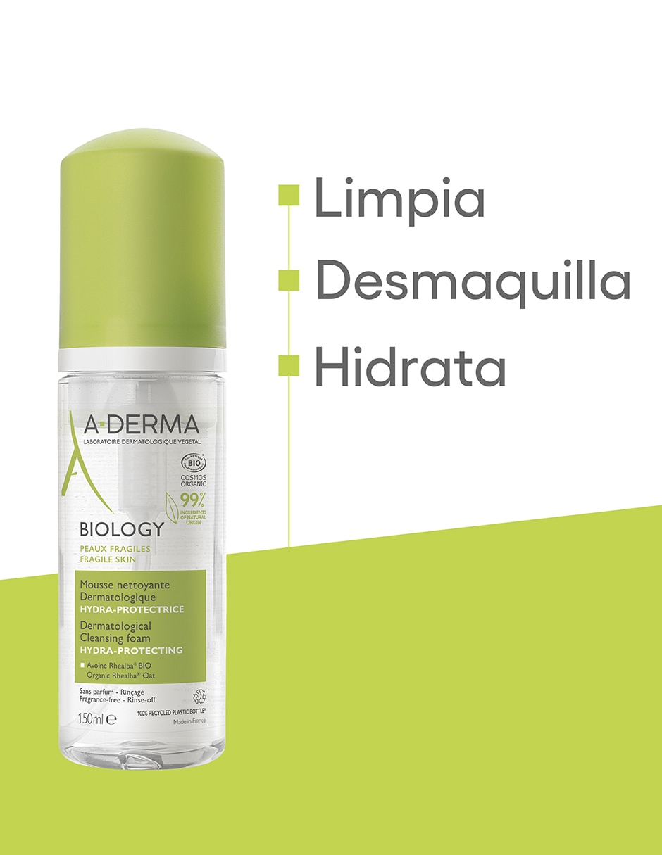 Limpiador facial espuma limpiadora hidratante y desmaquillante Biology para hidratar 7