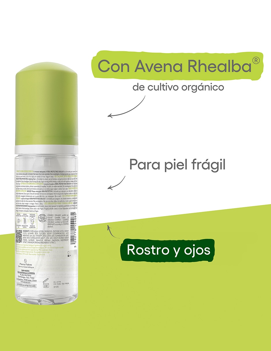 Limpiador facial espuma limpiadora hidratante y desmaquillante Biology para hidratar 8