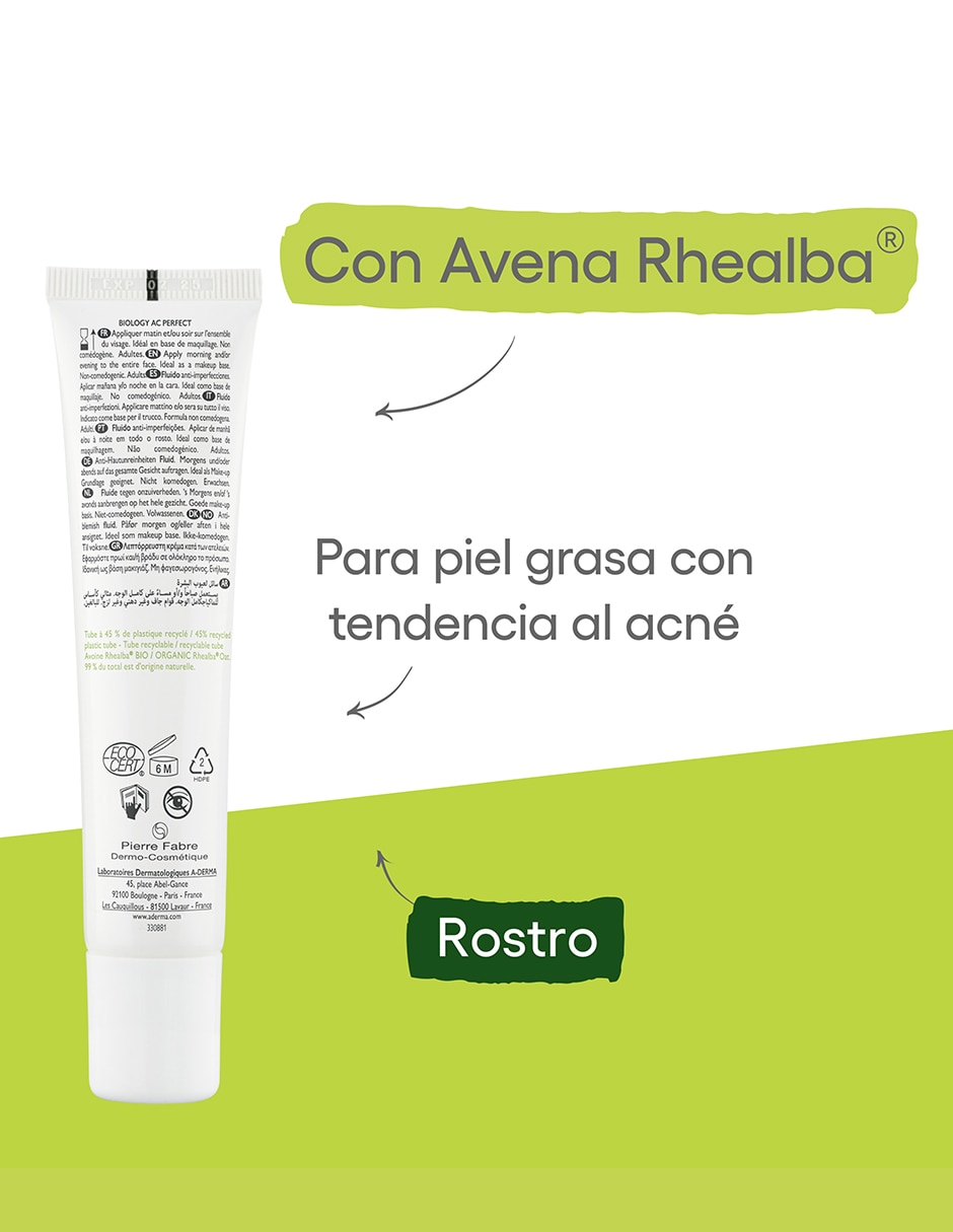 Crema para rostro y cuerpo recomendada para acné día y noche Biology para piel grasa 2