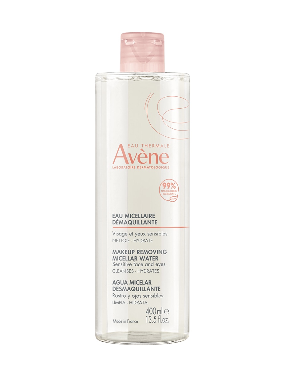 Limpiador facial Agua micelar desmaquillante, limpieza y cuidado para rostro, 400 ml para purificar