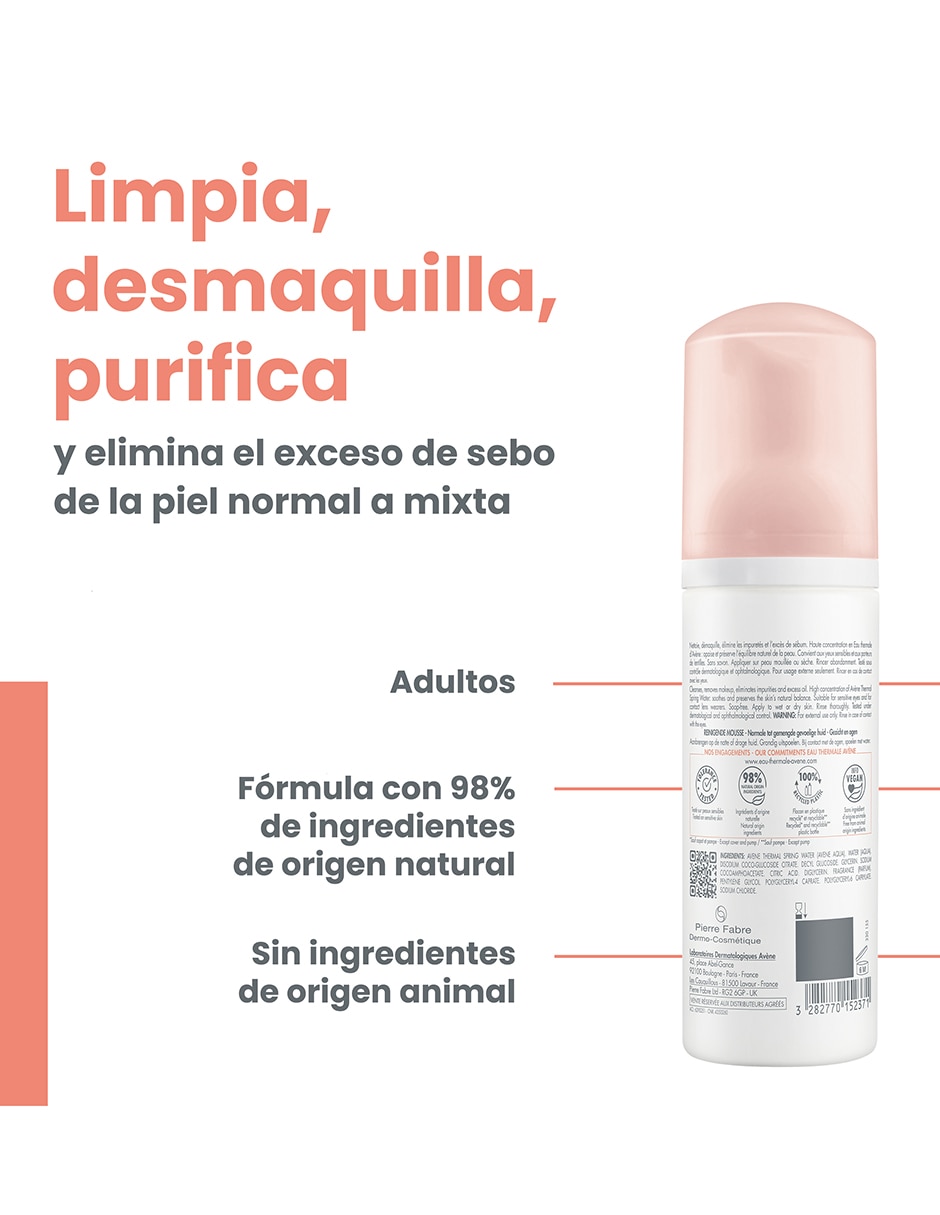 Desmaquillante Espuma limpiadora facial para piel normal a mixta 150 ml Cuidados Esenciales 2