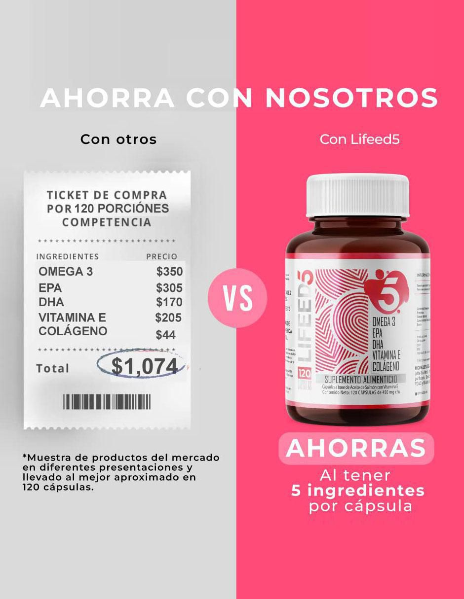 Omega 3, EPA, DHA + Vitamina E y Colágeno de 120 cápsulas 7