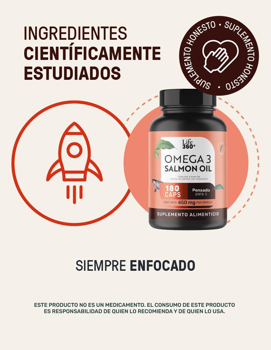 Suplemento alimenticio con omega 3, aceite de salmón con DHA y EPA de 180 cápsulas 6