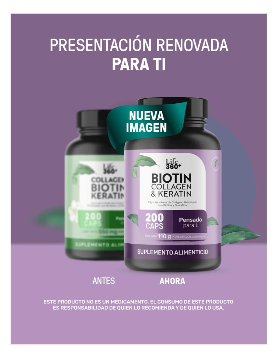 Suplementos alimenticios biotina keratina colágeno hidrolizado 3