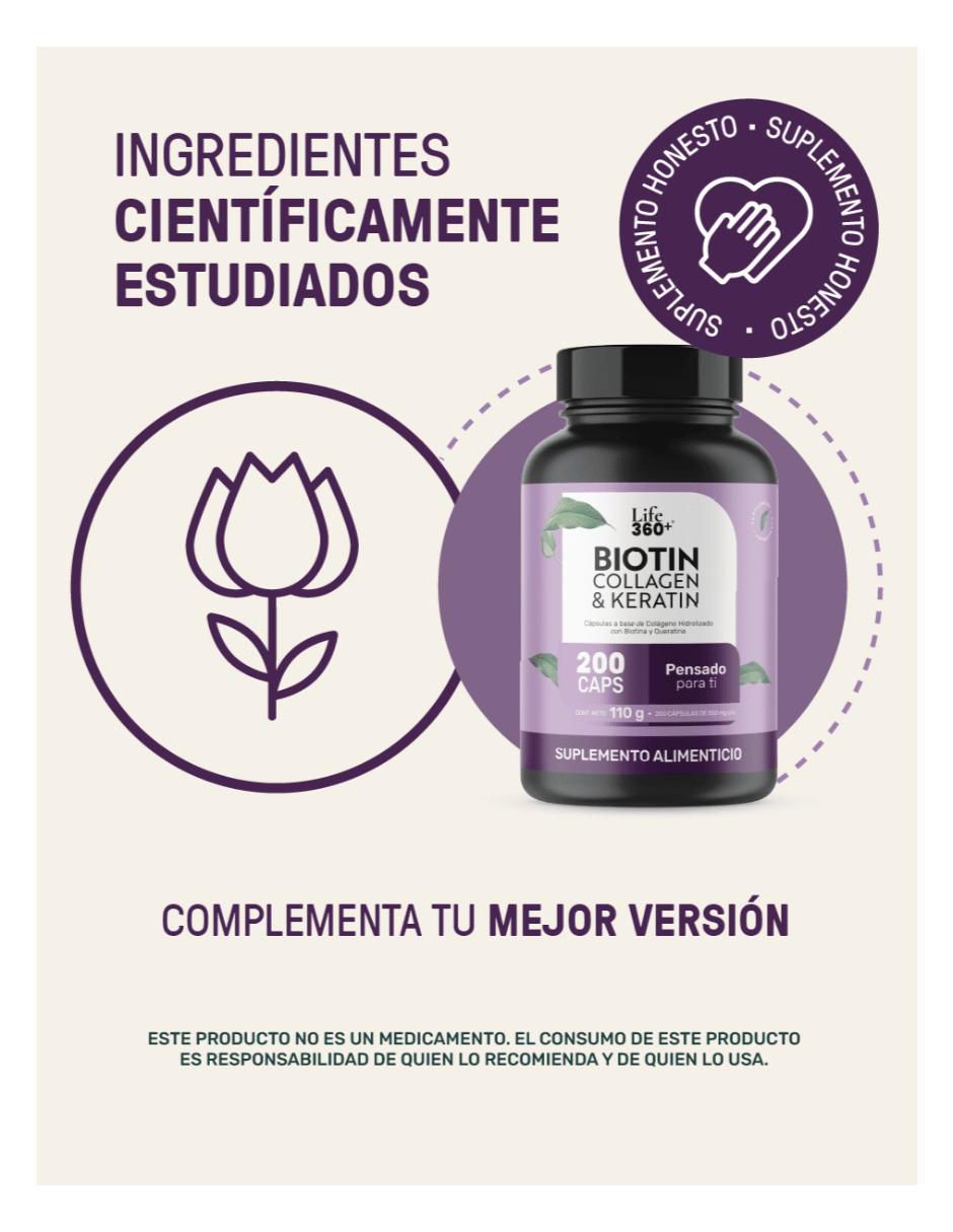 Suplementos alimenticios biotina keratina colágeno hidrolizado 5