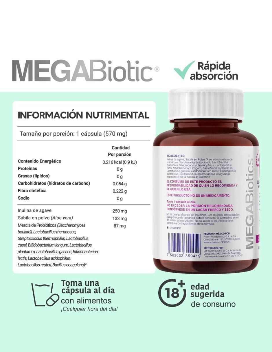 Probióticos 60 Billones y 11 Cepas e Inulina de Agave con enzimas digestivas y probióticos 7