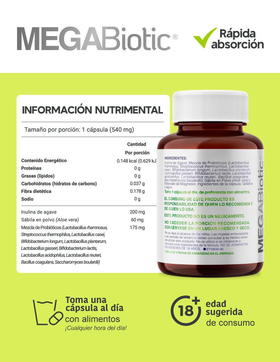 Probióticos 120 billones y 11 cepas inulina de agave y aloe vera con enzimas digestivas y probióticos de 540 mg 4