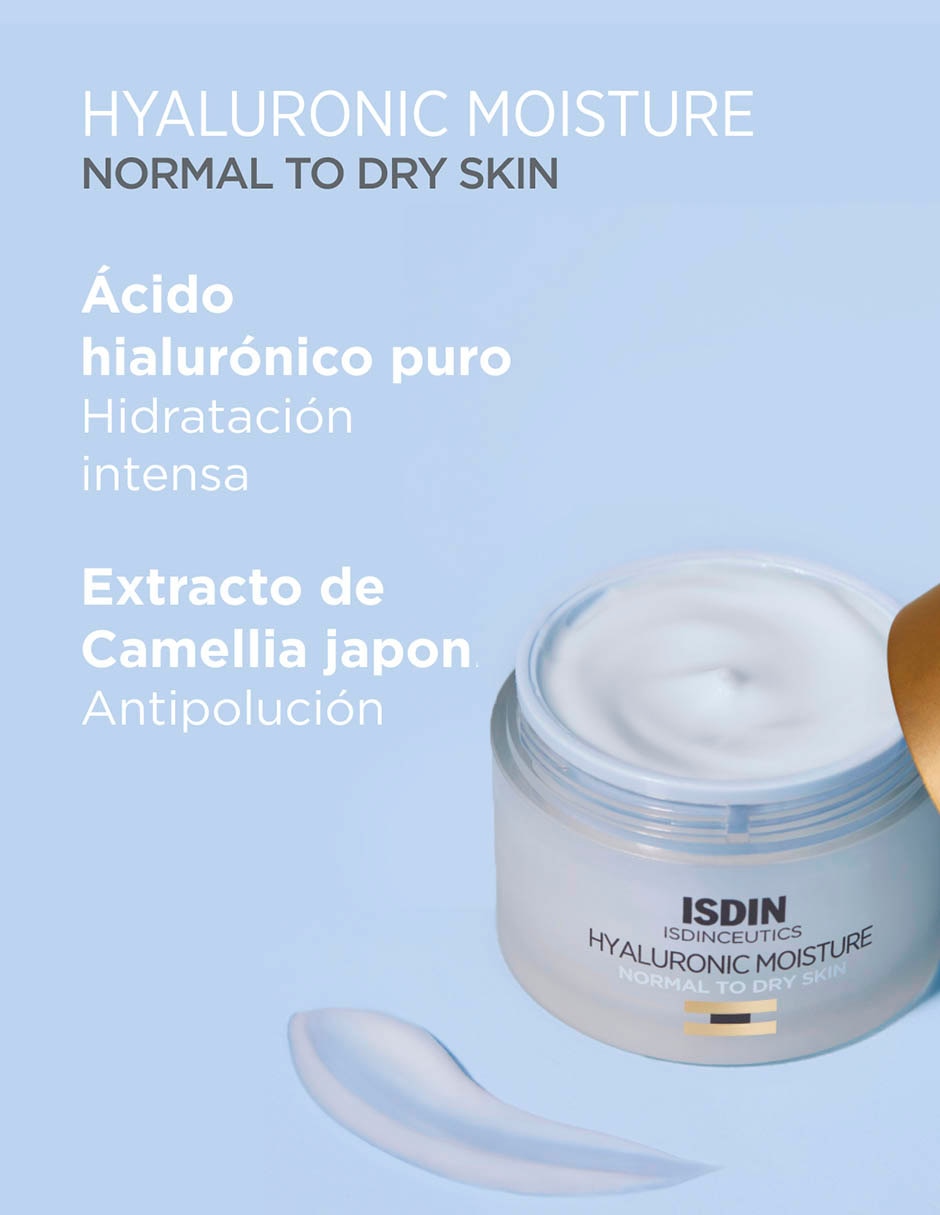 Crema facial recomendada para hidratar día y noche ceutics Hyaluronic Moisture Piel Normal A Seca Isdin Isdinceutics para piel normal y seca 4