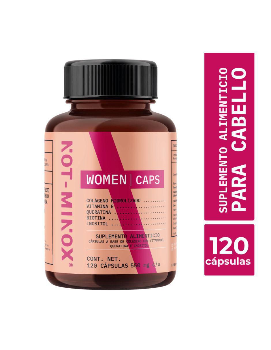 Cápsulas para Crecimiento de Cabello NOT-MINOX: Biotina + Colágeno + Vitamina E + Queratina + Inositol 2