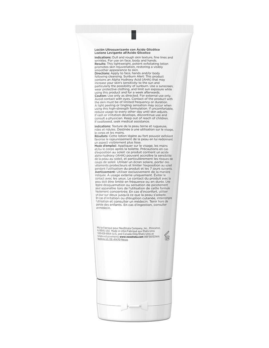 Loción corporal hipoalergénico Glycolique Lissante 10% AHA Resurface 3