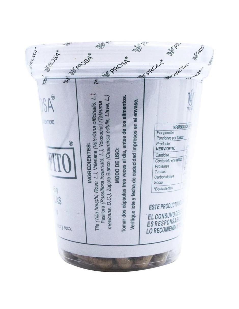 Nerviofito 150 cápsulas con ginkgo biloba, nerviofito, sabila, castaño de indias, clorofila, nopal, carbón vegetal sabor natural de 150 cápsulas 3