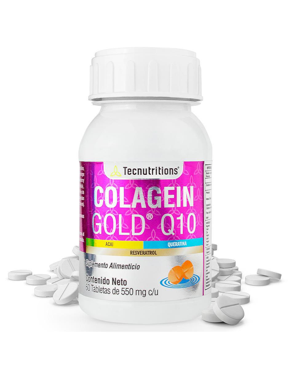 Colagein Gold Q10 con colágeno, vitamina e, queratina, e inositol de 60 tabletas