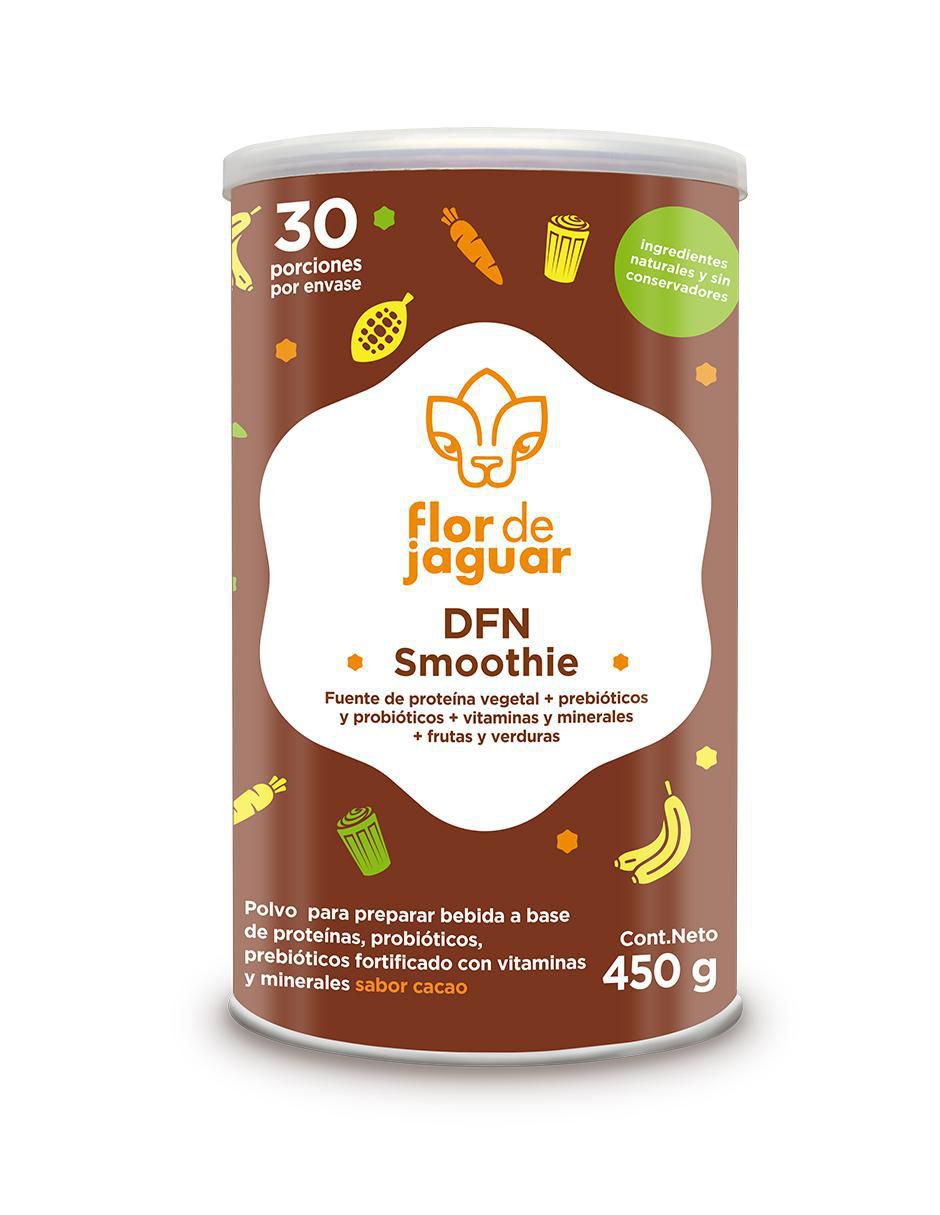 DFN Smoothie con enzimas digestivas y probióticos sabor cacao de 450 g