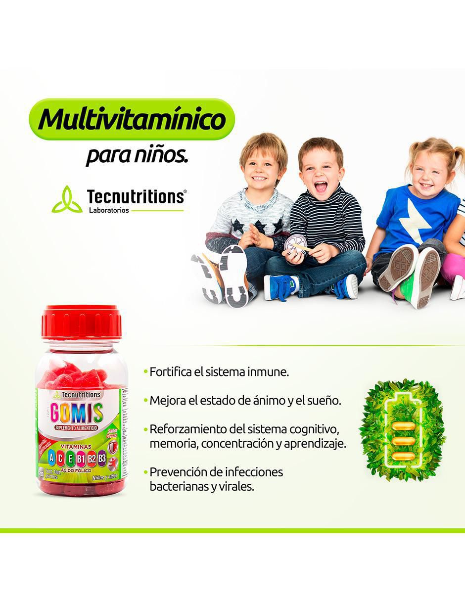 Fortigomis con multivitamínico, vitamina d 23 y minerales sabor cereza de 200 g 3