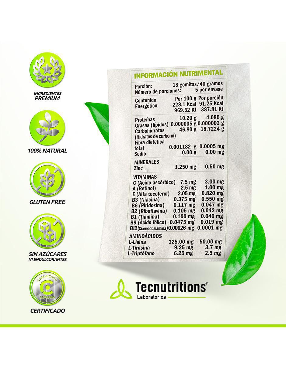 Fortigomis con multivitamínico, vitamina d 23 y minerales sabor cereza de 200 g 4
