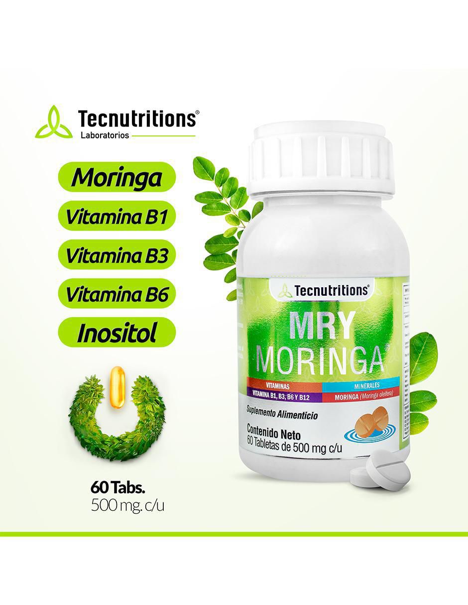 MRY Moringa con hoja de moringa de 60 tabletas 2