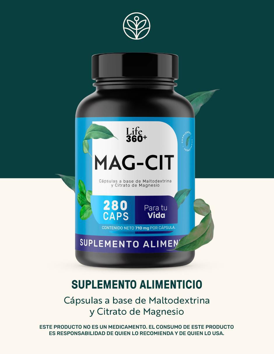 Mag-Cit Citrato y Estereato de Magnesio, Life 360+ con citrato de magnesio 2