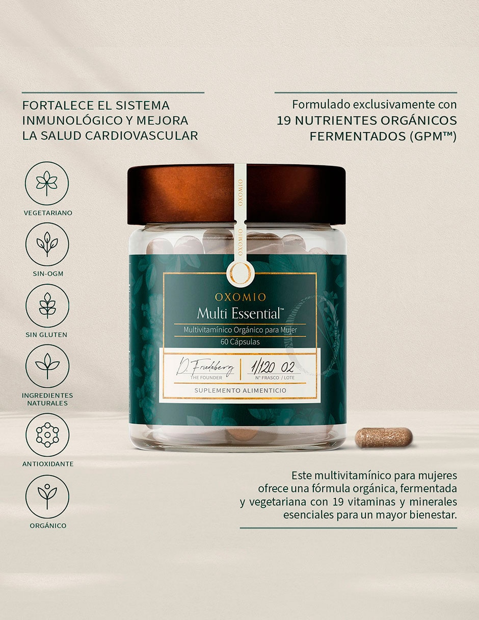 Multi Essential de Oxomio con multivitamínico y antioxidante de 60 cápsulas 4