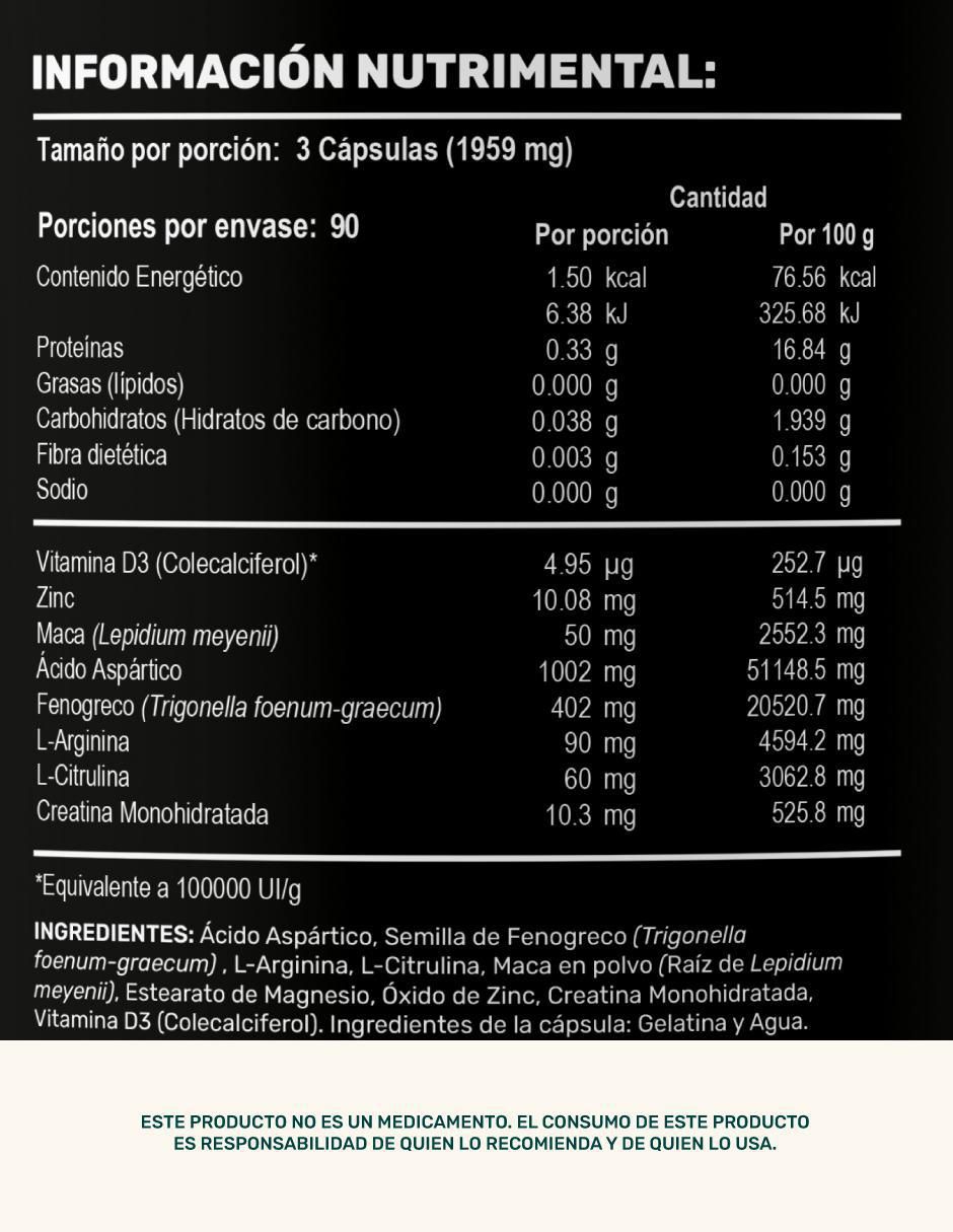 TST Elite: Suplemento masculino con Creatina monohidratada + Maca + Vitaminas y Minerales 5