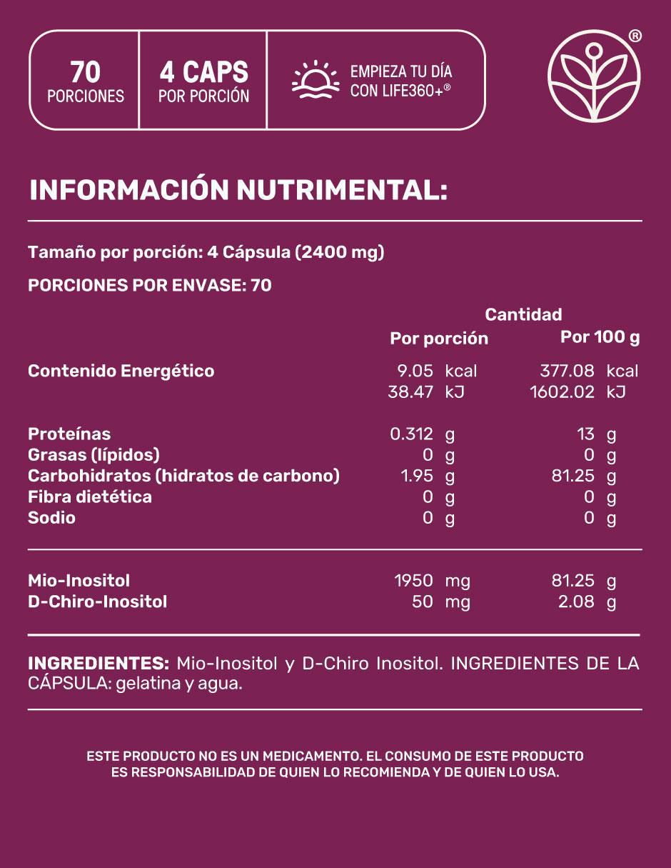 Myo & D-Chiro Inositol formula 40:1 Life360 Myo & D-Chiro Inositol de 280 caps 4