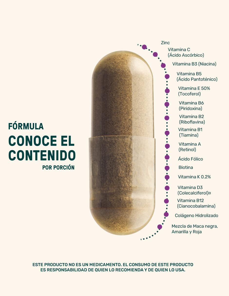 Suplementos para mujer Multivitamínico 2Pack Life 360+ con inositol, biotina, colágeno hidrolizado, vitamina b1, b2, b3, b5, b6, b12, c, D3, e, k, ácido fólico, zinc, maca negra, maca amarilla y maca roja 5