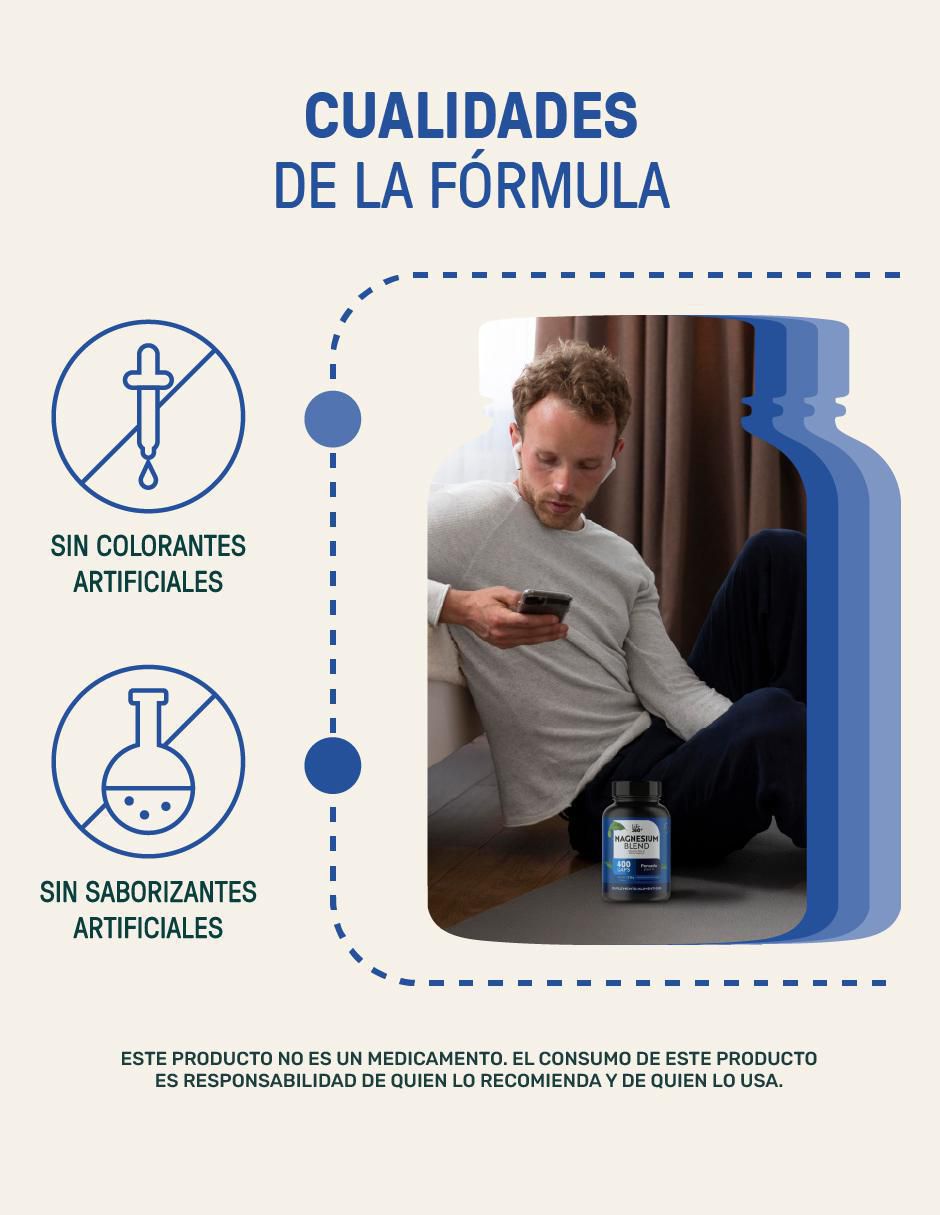 Set de suplementos alimenticios 2pack magnesium mix 4 tipos de magnesio, citrato, glicinato, gluconato y óxido de magnesio con 400 cápsulas. 8