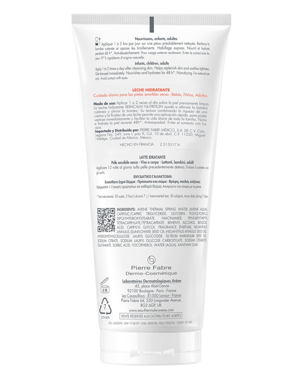 Leche corporal recomendada para calmar la piel día Avène Xeracalm para piel seca y sensible 2